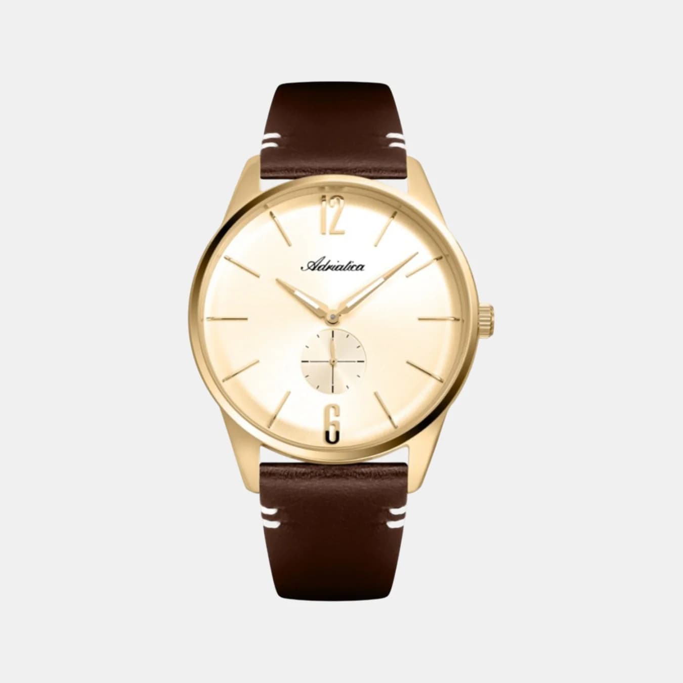 Men's Quartz Champagne Dial Analog Leather Watch A8264.1251XLQ