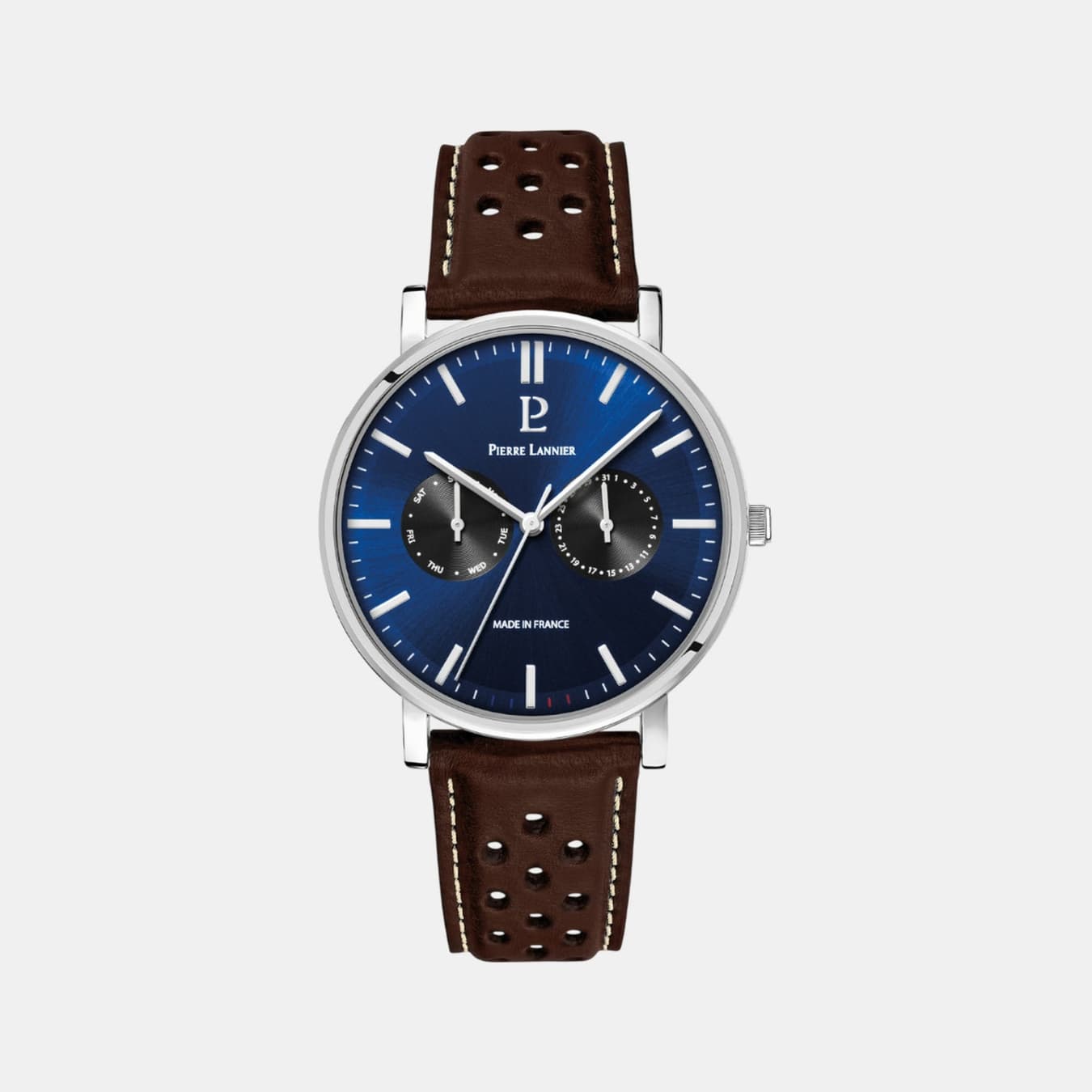 Essential Men's Quartz Blue Dial Analog Leather Watch 206J164