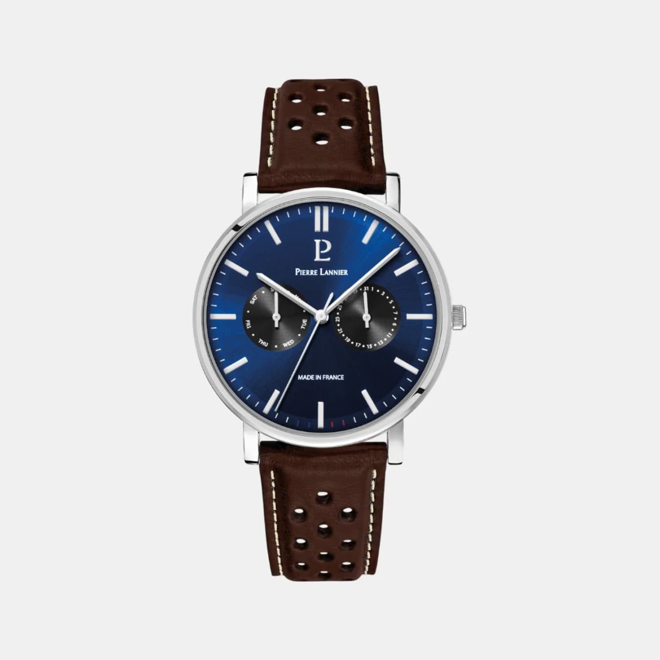 Essential Men's Quartz Blue Dial Analog Leather Watch 206J164