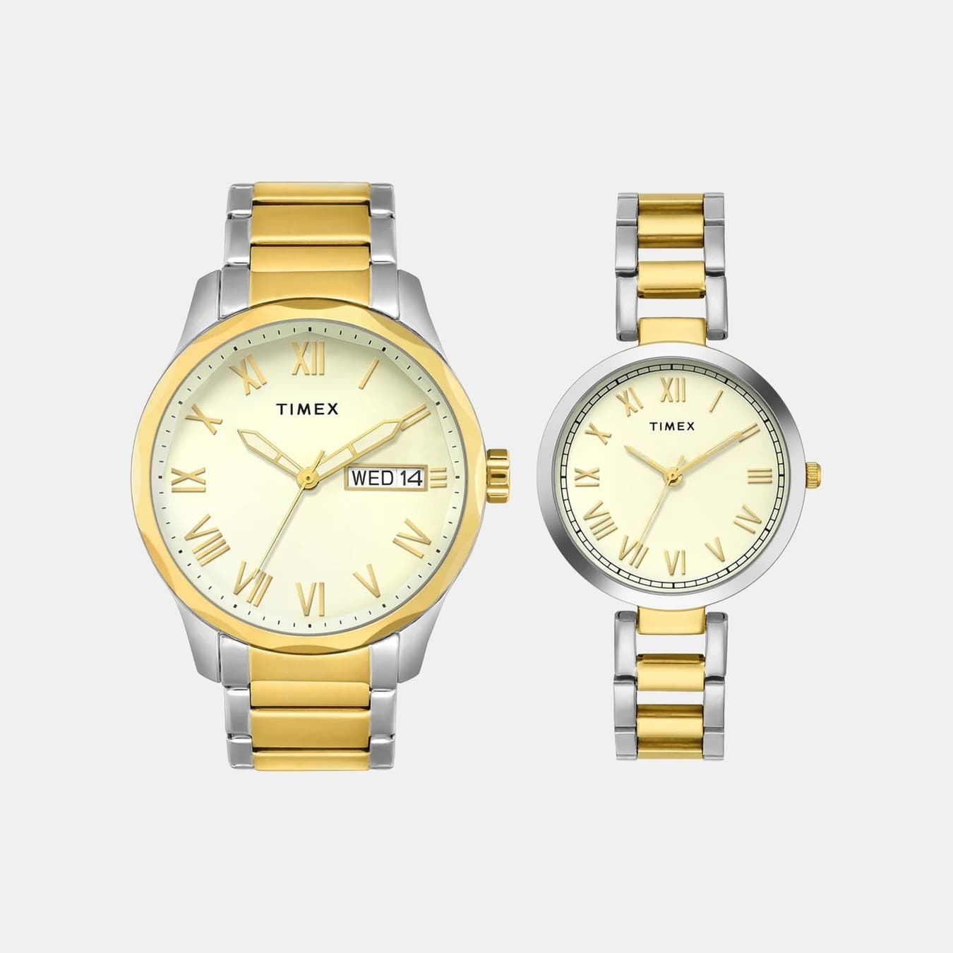 Trendline Couple Quartz Cream Dial Analog Stainless Steel Watch TW00PR341