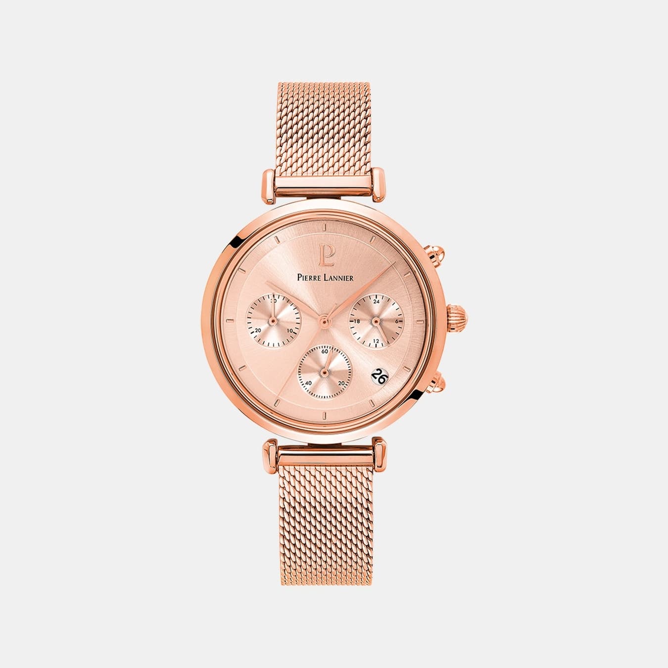 Lutecia Women's Quartz Rose Gold Dial Analog Meshl Watch 083J958