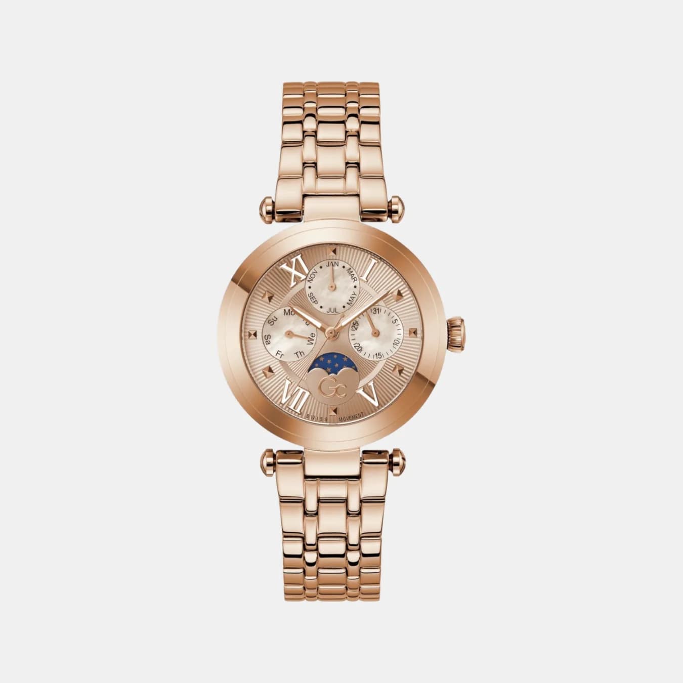 Sportchic Women's Quartz Rose Gold Dial Multi-Function Stainless Steel Watch Z62003L3