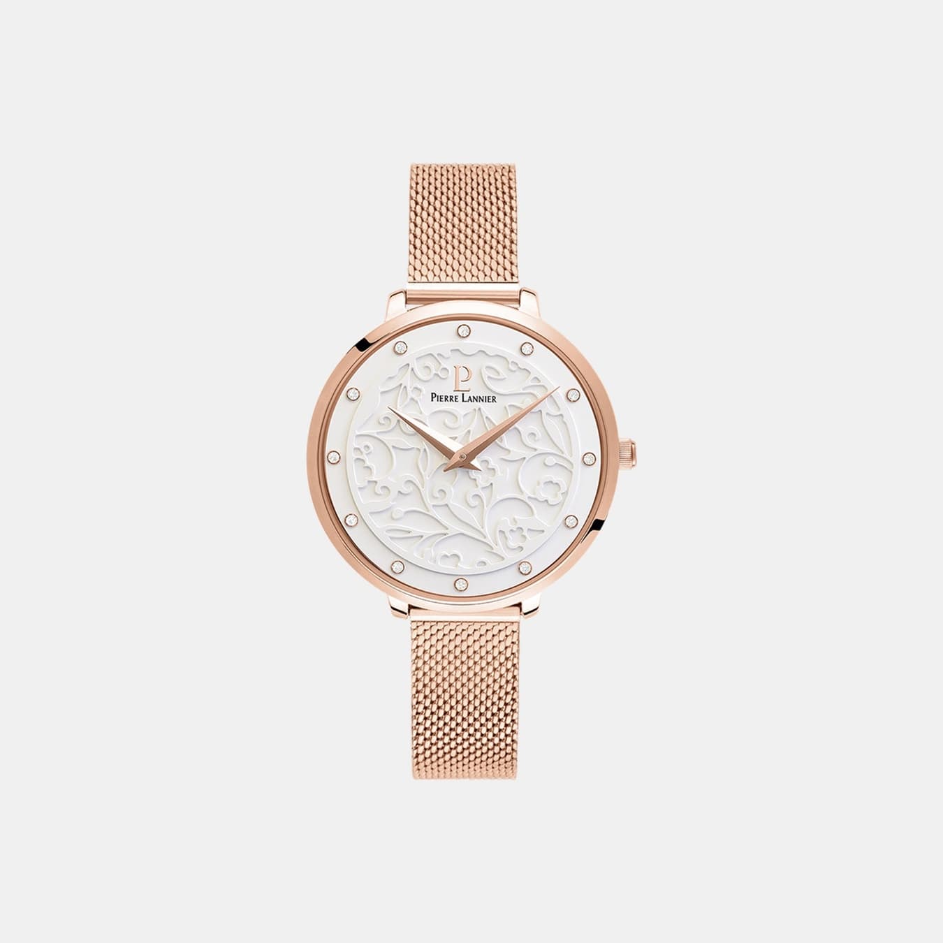 Eolia Women's Quartz White Dial Analog Mesh Watch 039L908