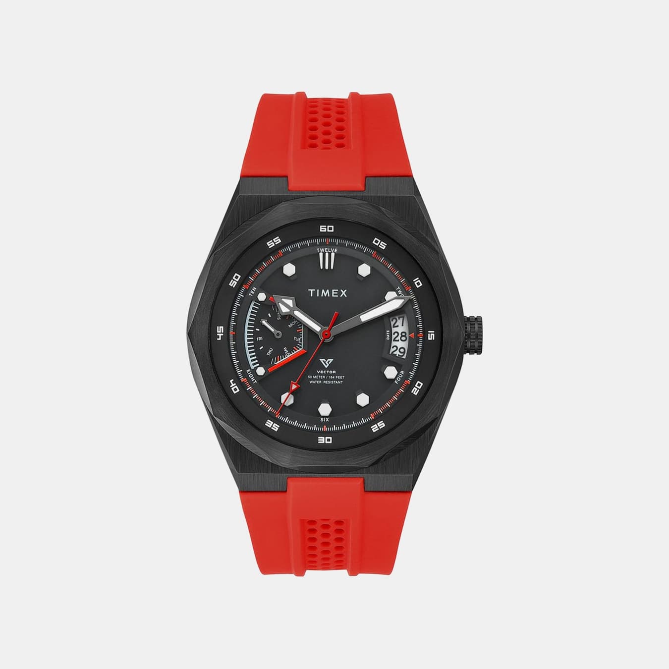 Vector Men's Quartz Black Dial Analog Silicone Watch TWEG31001