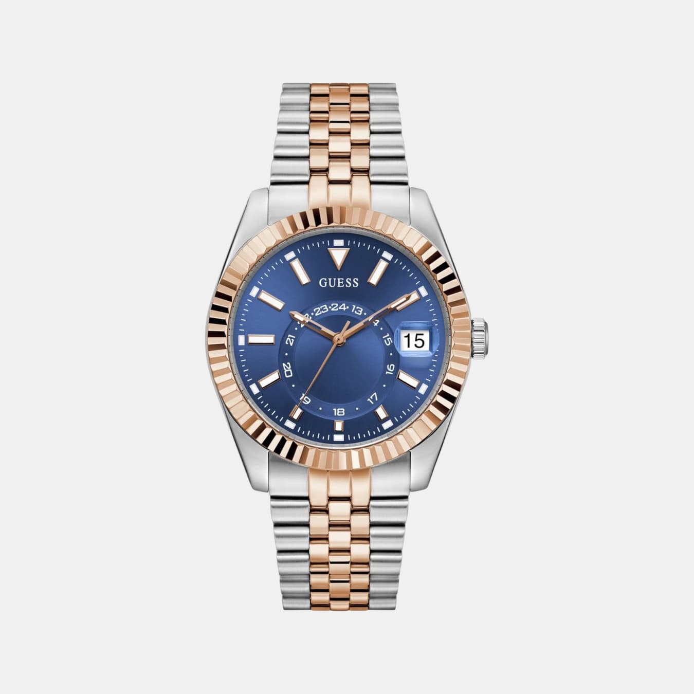 Dress Men's Quartz Blue Dial Analog Recycled Steel Watch GW0977G5