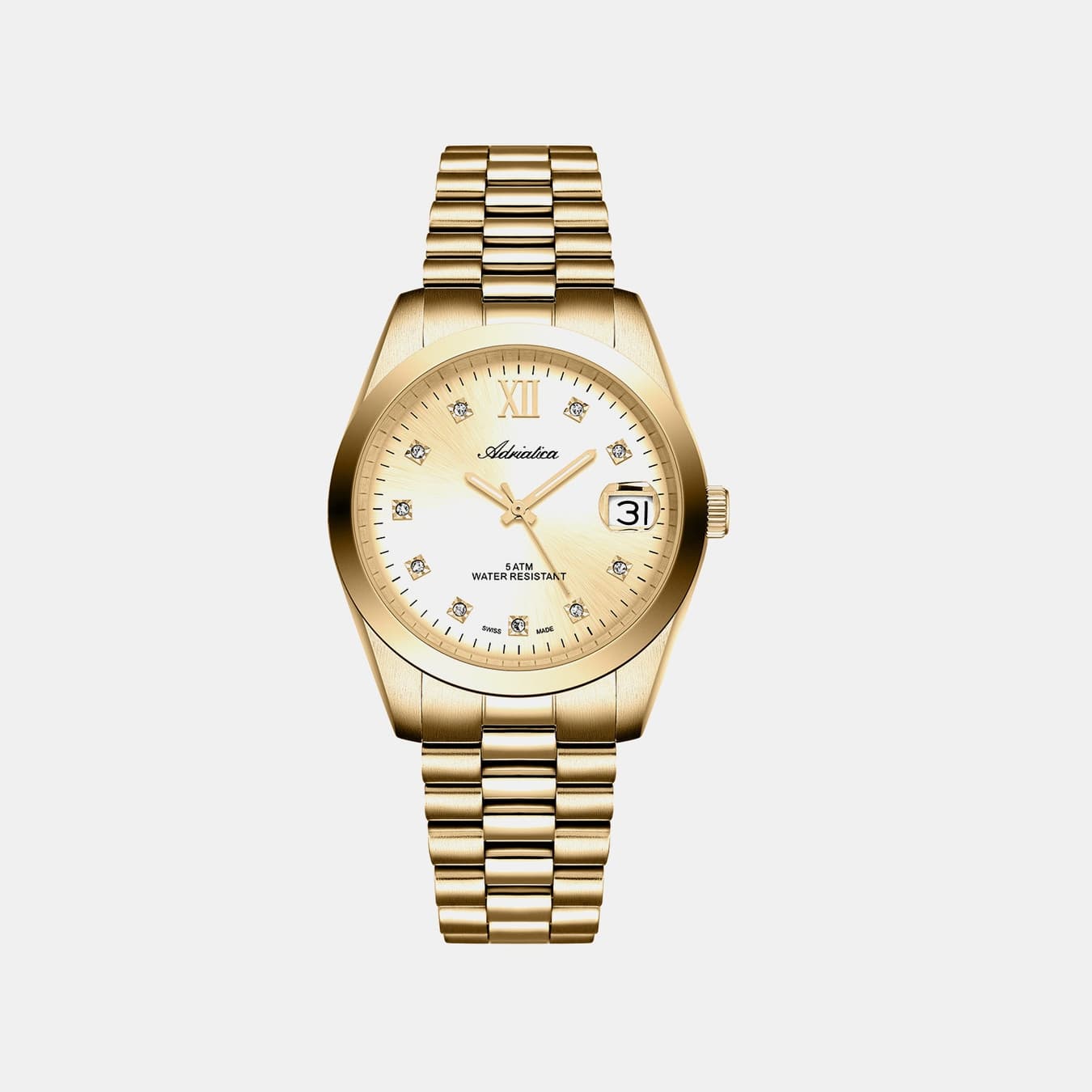 Pairs Women's Quartz Champagne Dial Analog Stainless Steel Watch A3199.1181Q