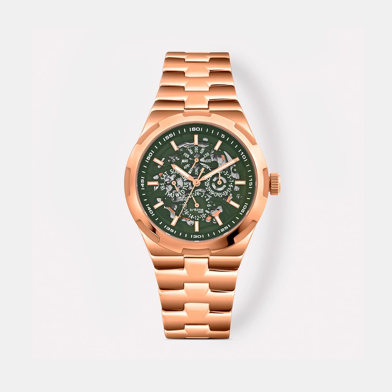 Atlas Men's Automatic Green Dial Multi-Function Steel Watch 815-M31403