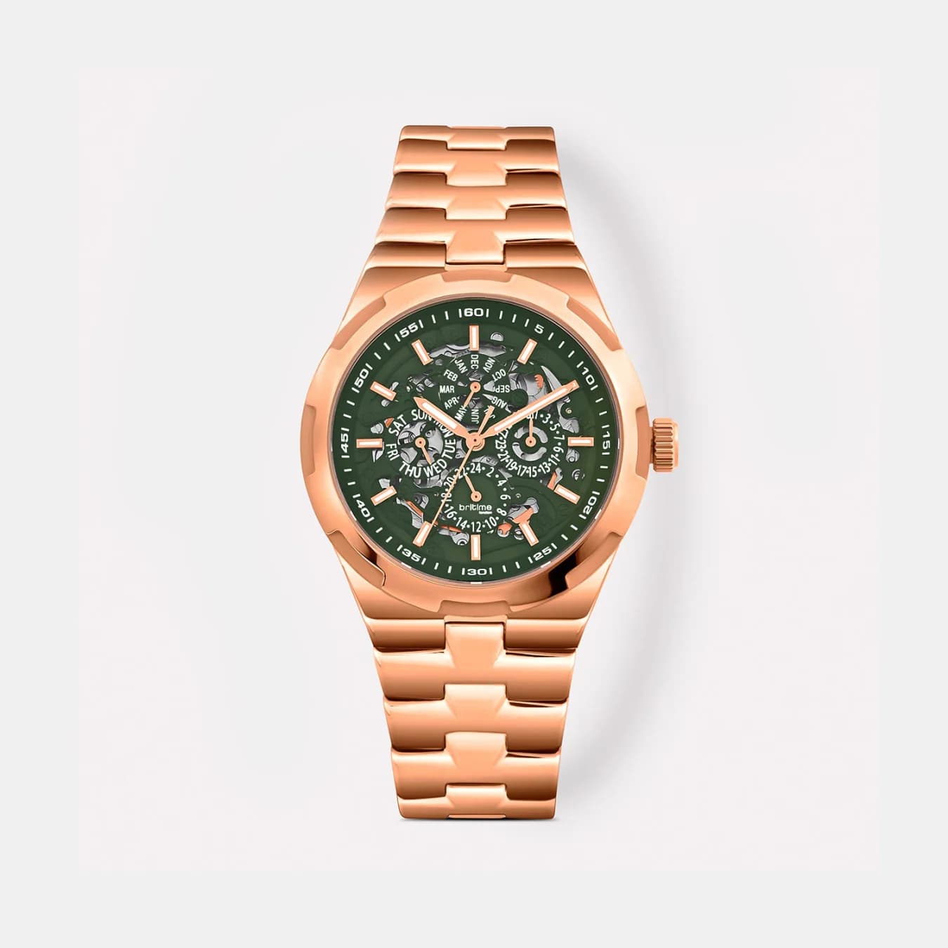 Atlas Men's Automatic Green Dial Multi-Function Steel Watch 815-M31403