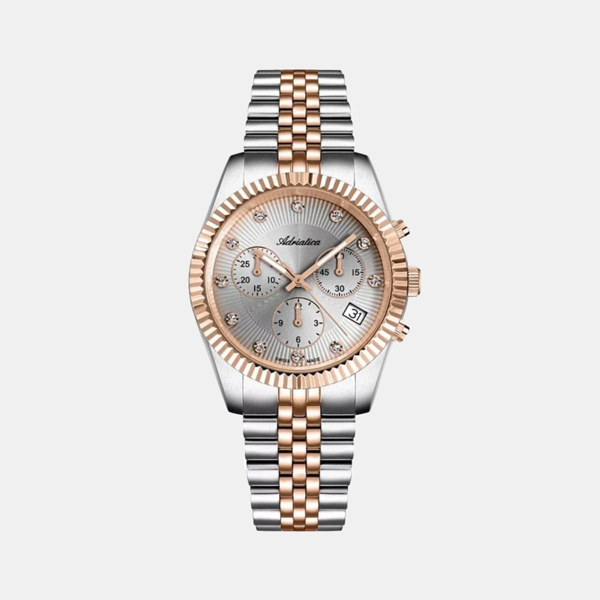 Women's Quartz Grey Dial Chronograph Stainless Steel Watch A3809.R1R7CH