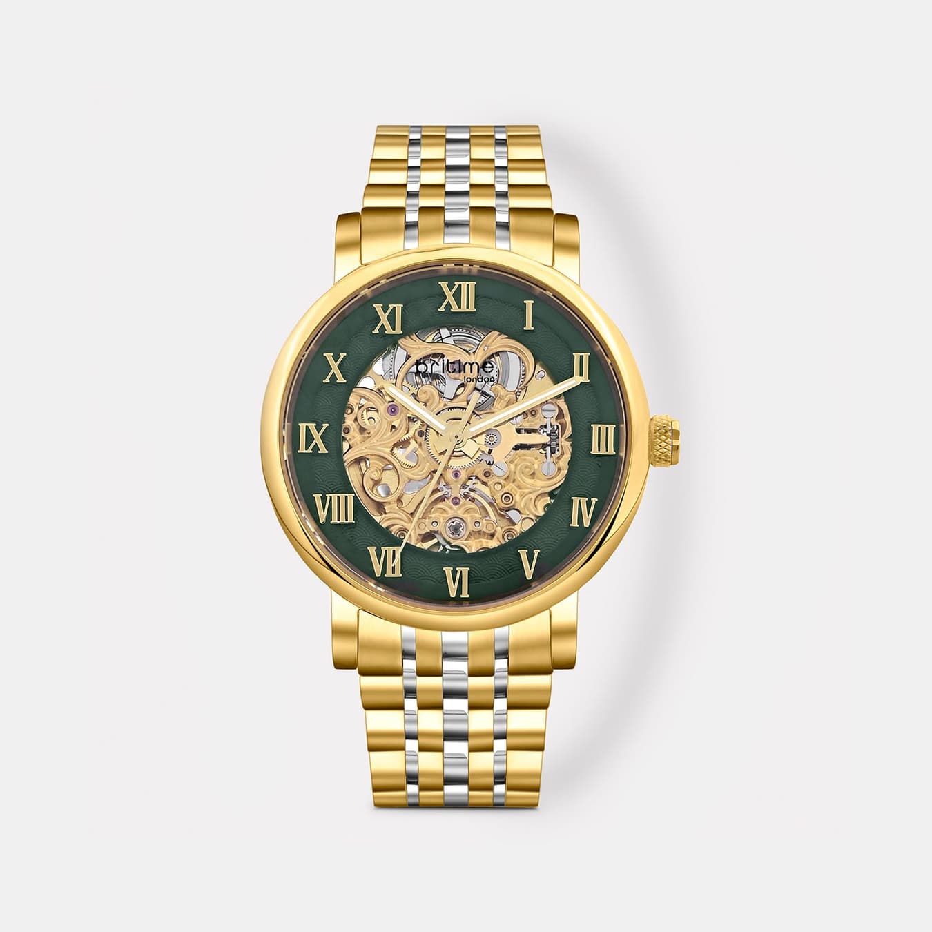 Prestoria Men's Automatic Green Dial Analog Steel Watch 541-M31405