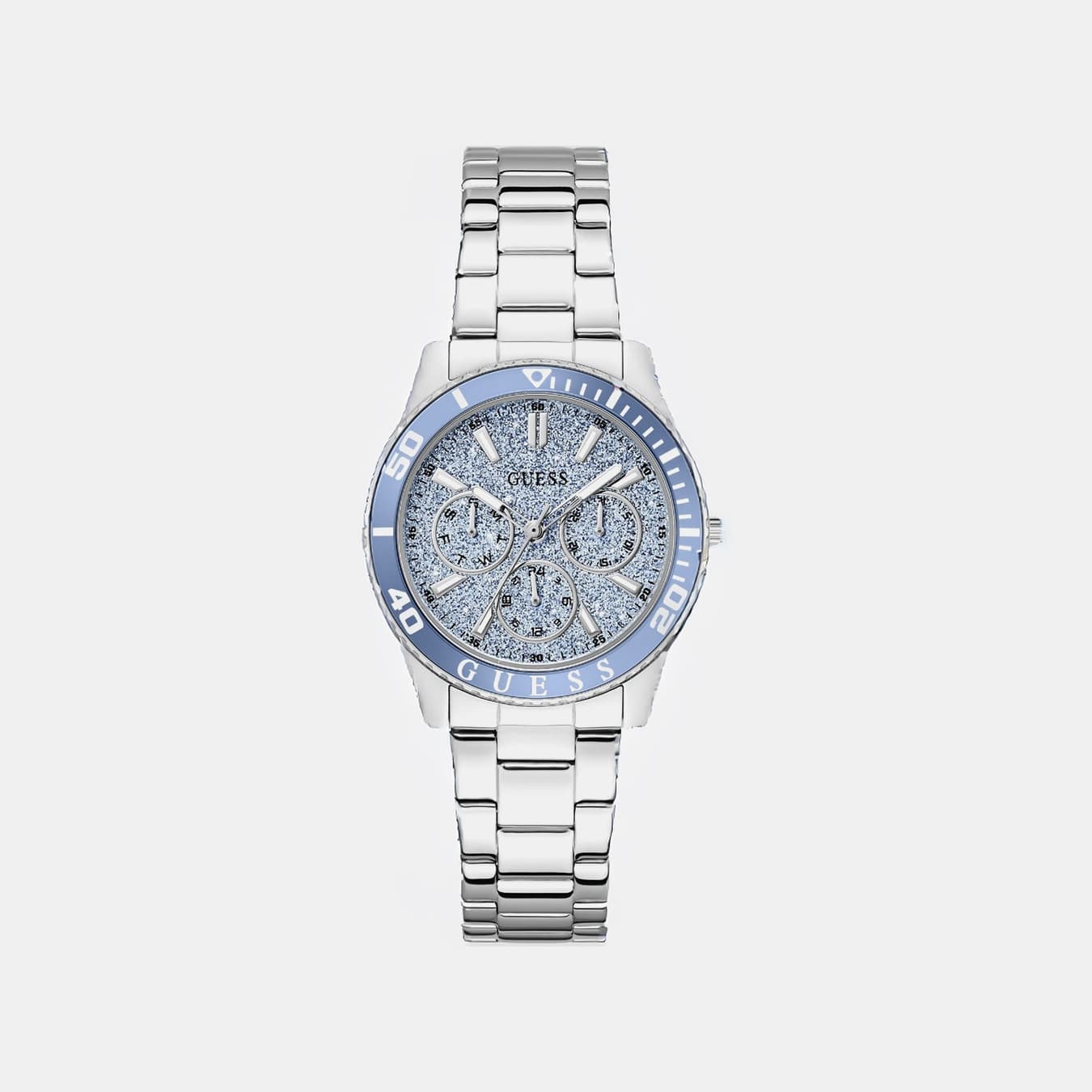 Women's Quartz Blue Dial Multi-Function Stainless Steel Watch GW1035L1