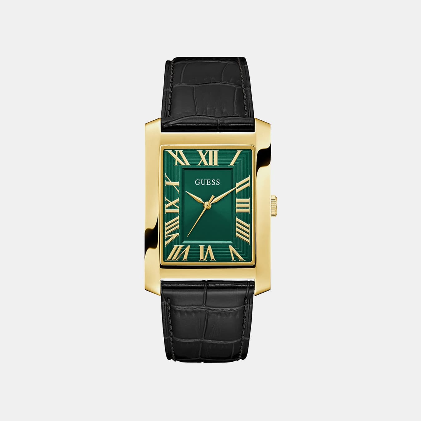 Men's Quartz Green Dial Analog Leather Watch GW1003G3