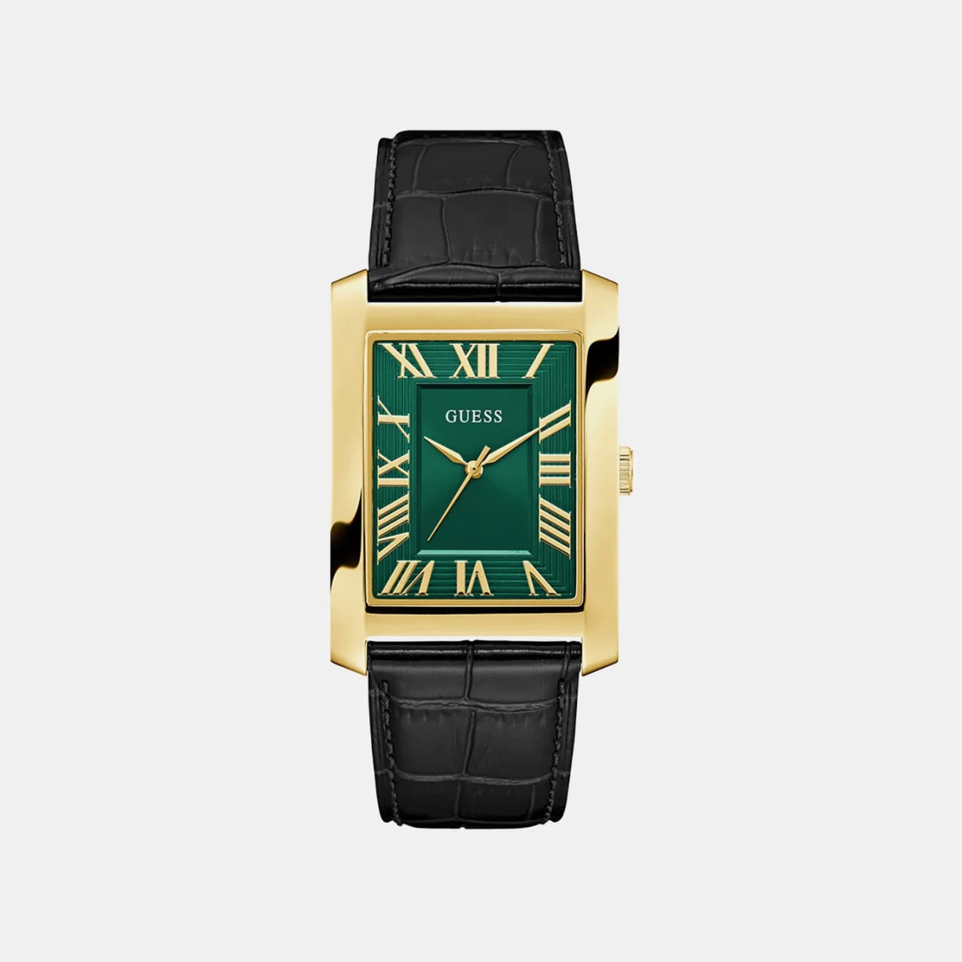 Men's Quartz Green Dial Analog Leather Watch GW1003G3