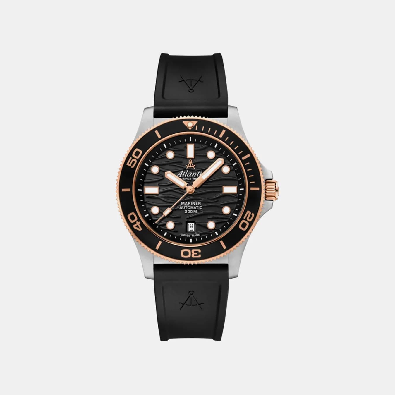 Mariner Wave Men's Automatic Black Dial Analog Rubber Watch 81771.43.69 RPU