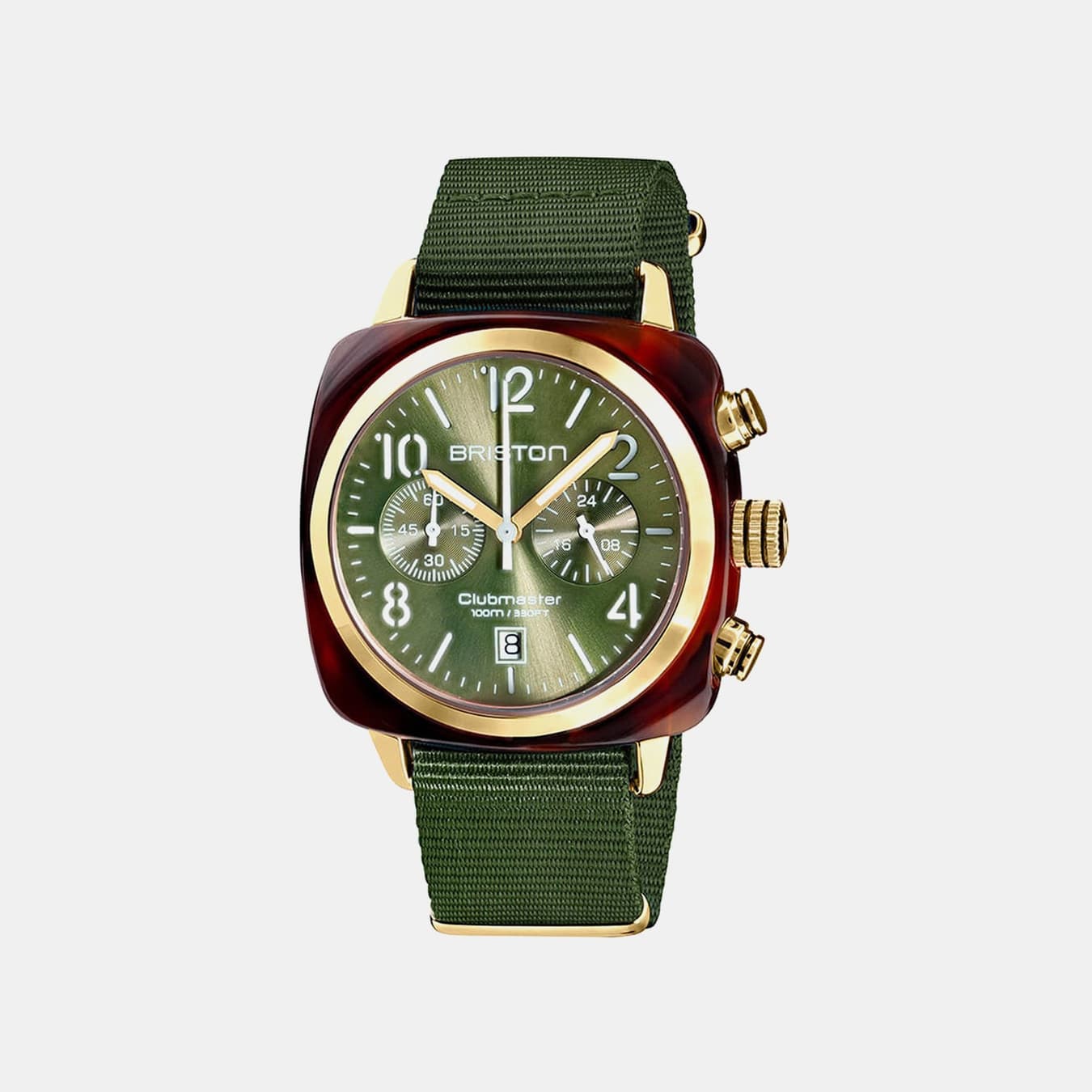 Men's Quartz Green Dial Chronograph Nato Watch 19140.PYA.T.26.NOL