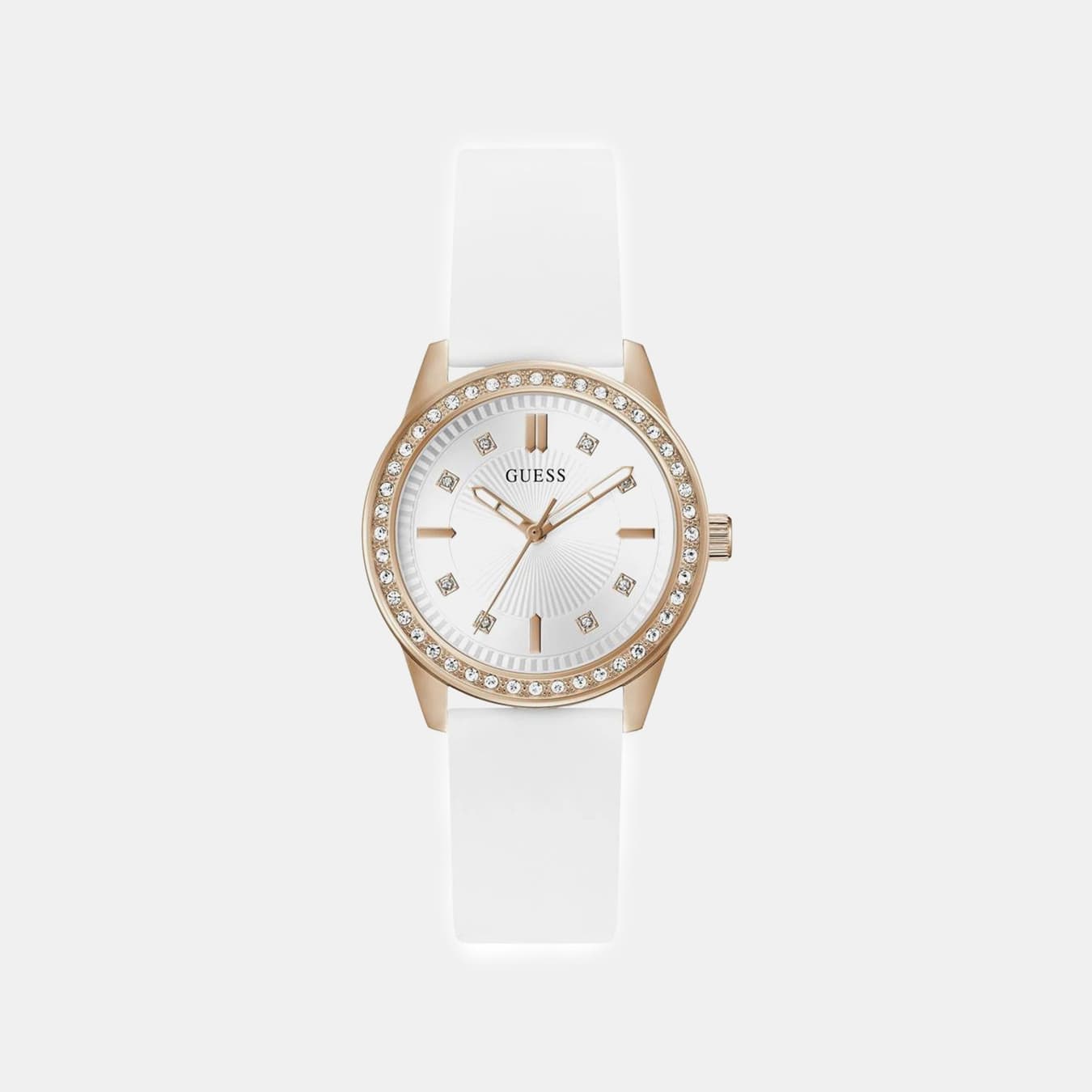 Women's Quartz White Dial Analog Silicone Watch GW1030L4