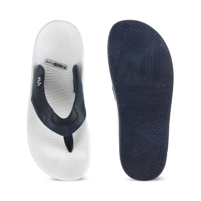 Men's Navy Casual Slip-On Round Toe Flip-Flops