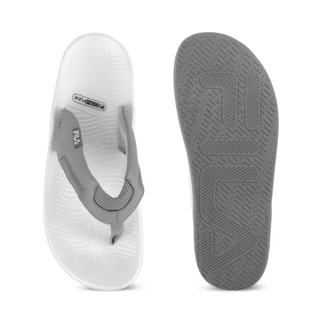Men's Grey Casual Slip-On Round Toe Flip-Flops