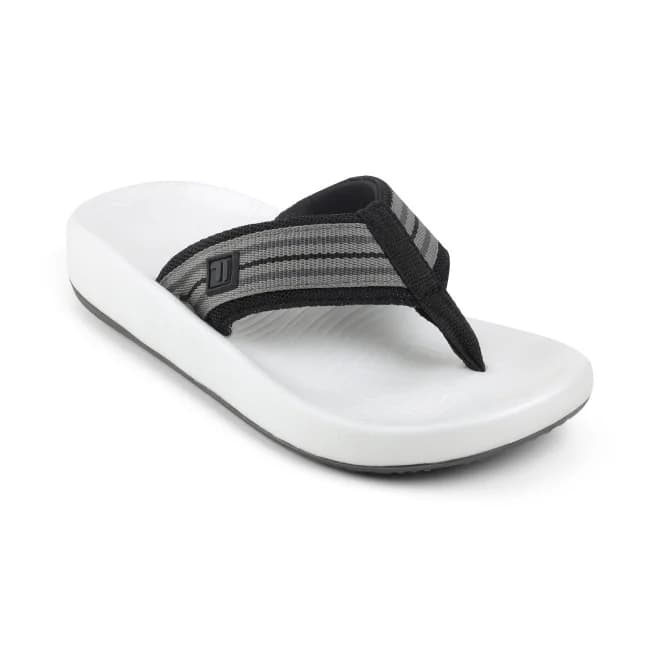Men's Grey Casual Slip-On Round Toe Flip-Flops