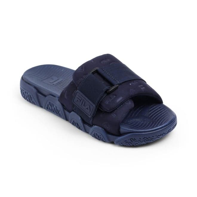 Men's Blue Casual Slip-On Round Toe Slides