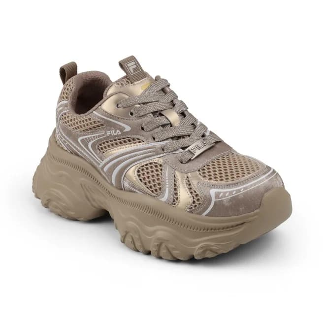 Women's Beige Sports Lace-Up Low-Top Walking Shoes