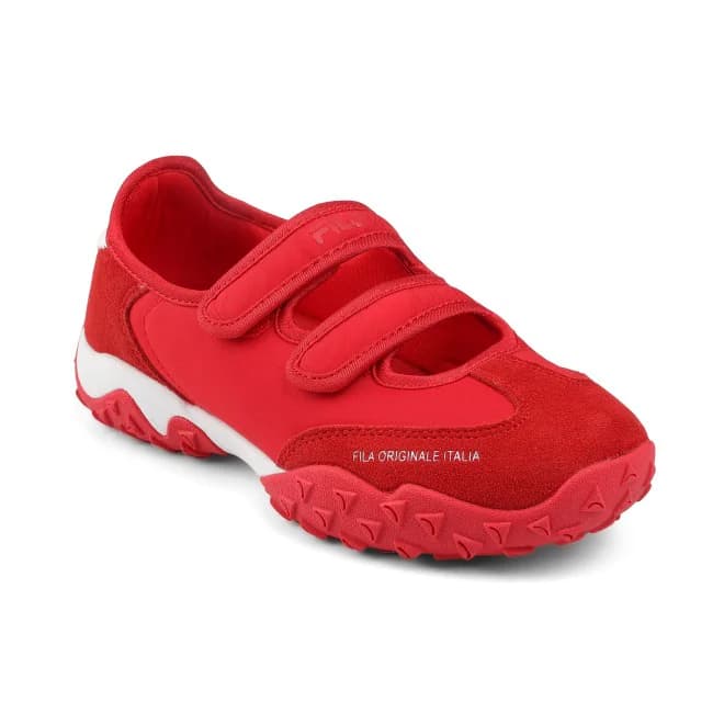 Women's Red Sports Velcro Low-Top Walking Shoes