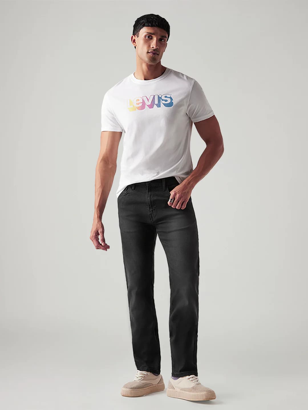 Men's Grey Casual Solid Mid Rise Jeans