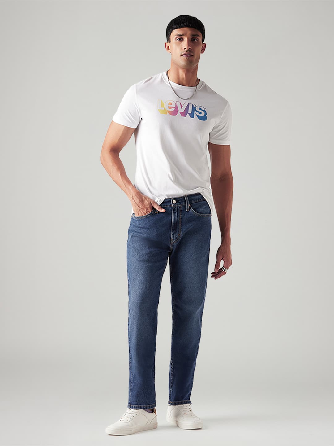 Men's Blue Casual Solid Mid Rise Jeans