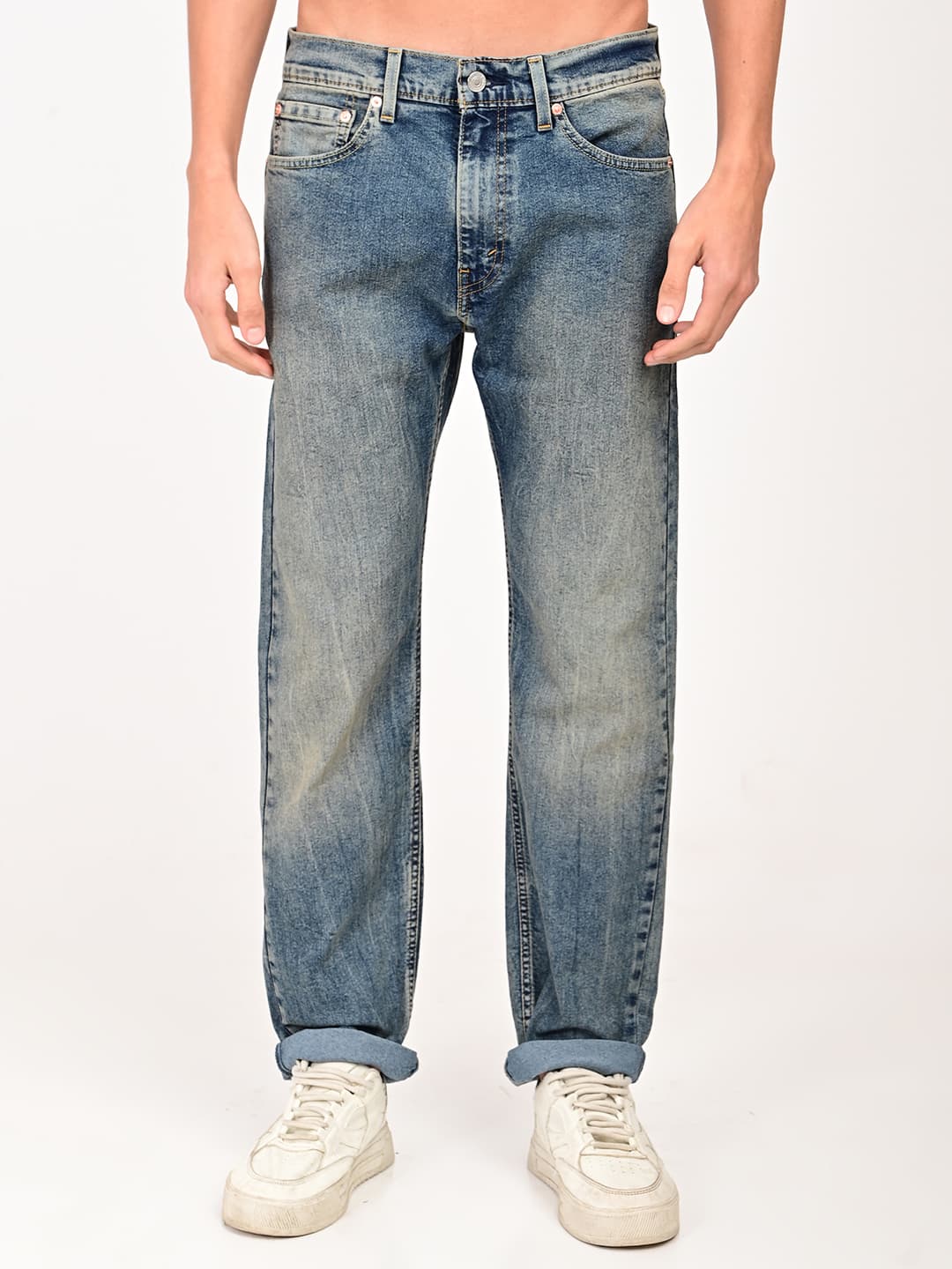 Men's Blue Casual Solid Mid Rise Jeans