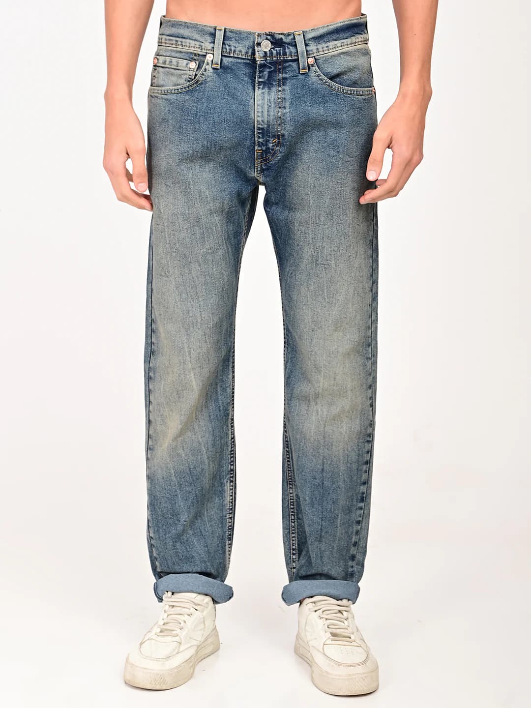 Men's Blue Casual Solid Mid Rise Jeans