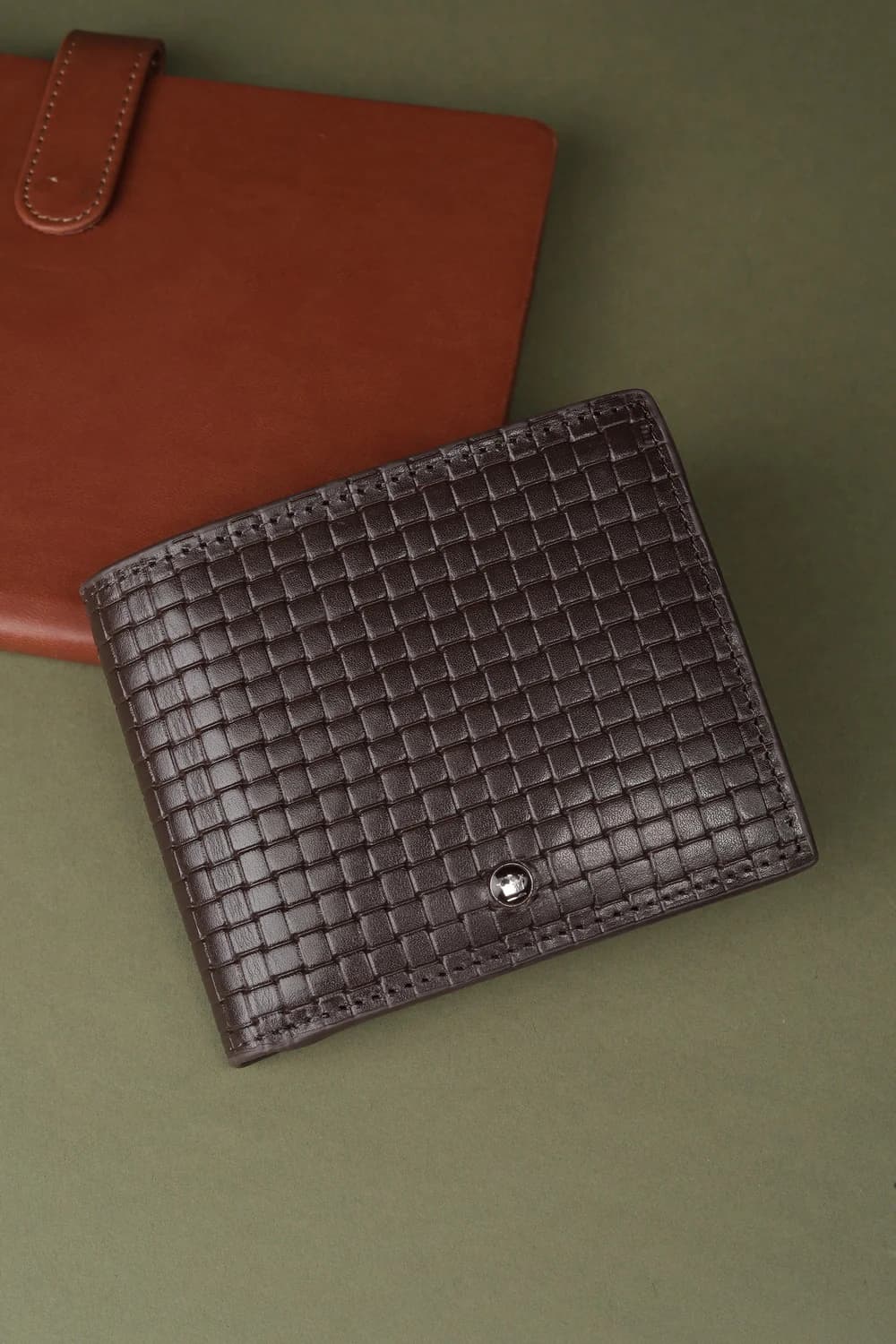 Men's Brown Textured Leather Wallet