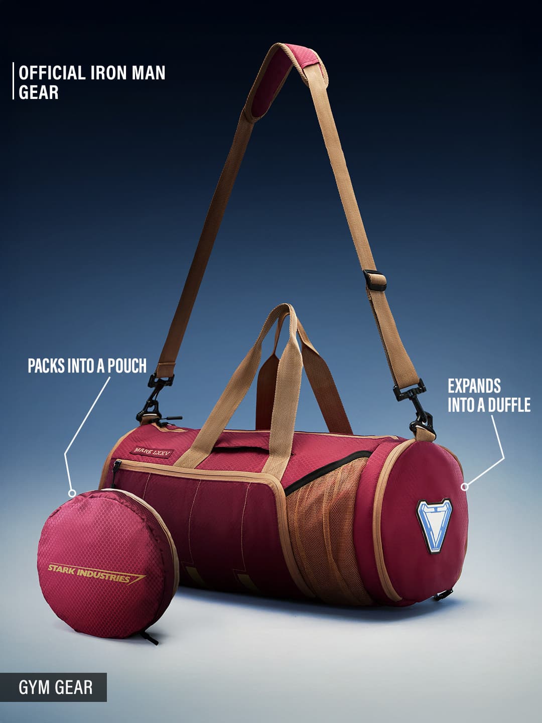 Unisex Iron Man Collapsible Duffle Bag