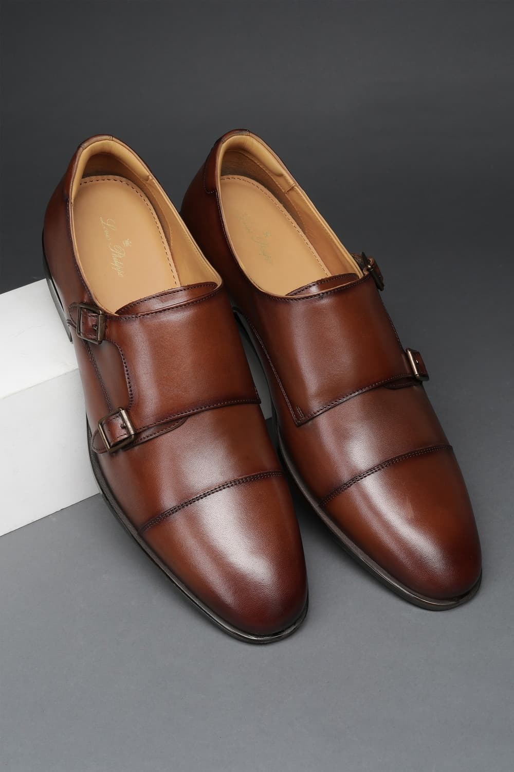 Men's Brown Formal Slip-On Monks