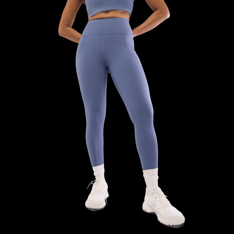 Women's Tall Blue Casual Solid Slim Fit Elasticated Leggings