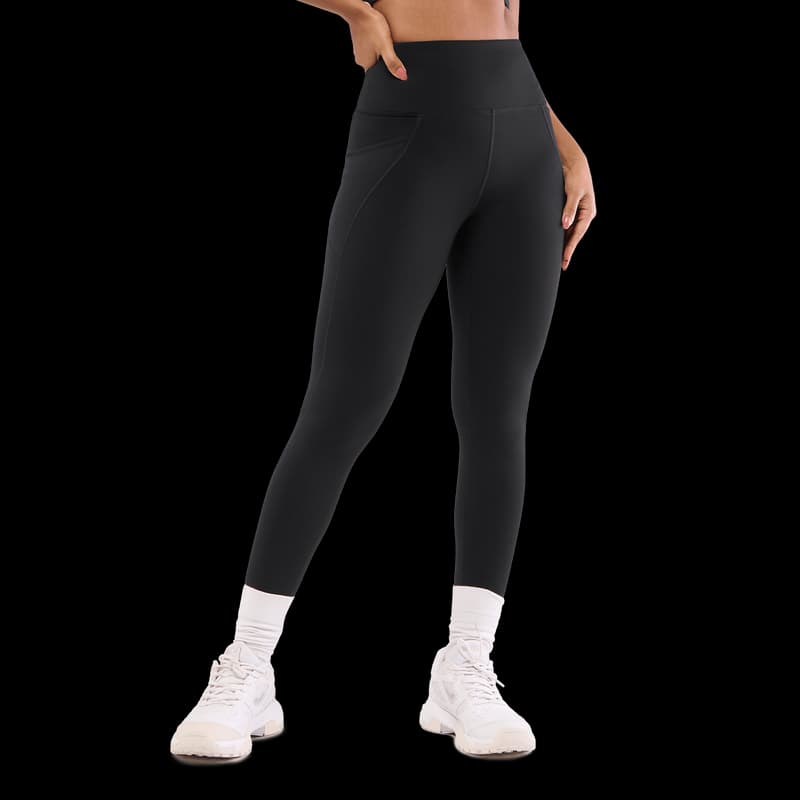 Women's Tall Black Casual Solid Slim Fit Elasticated Leggings