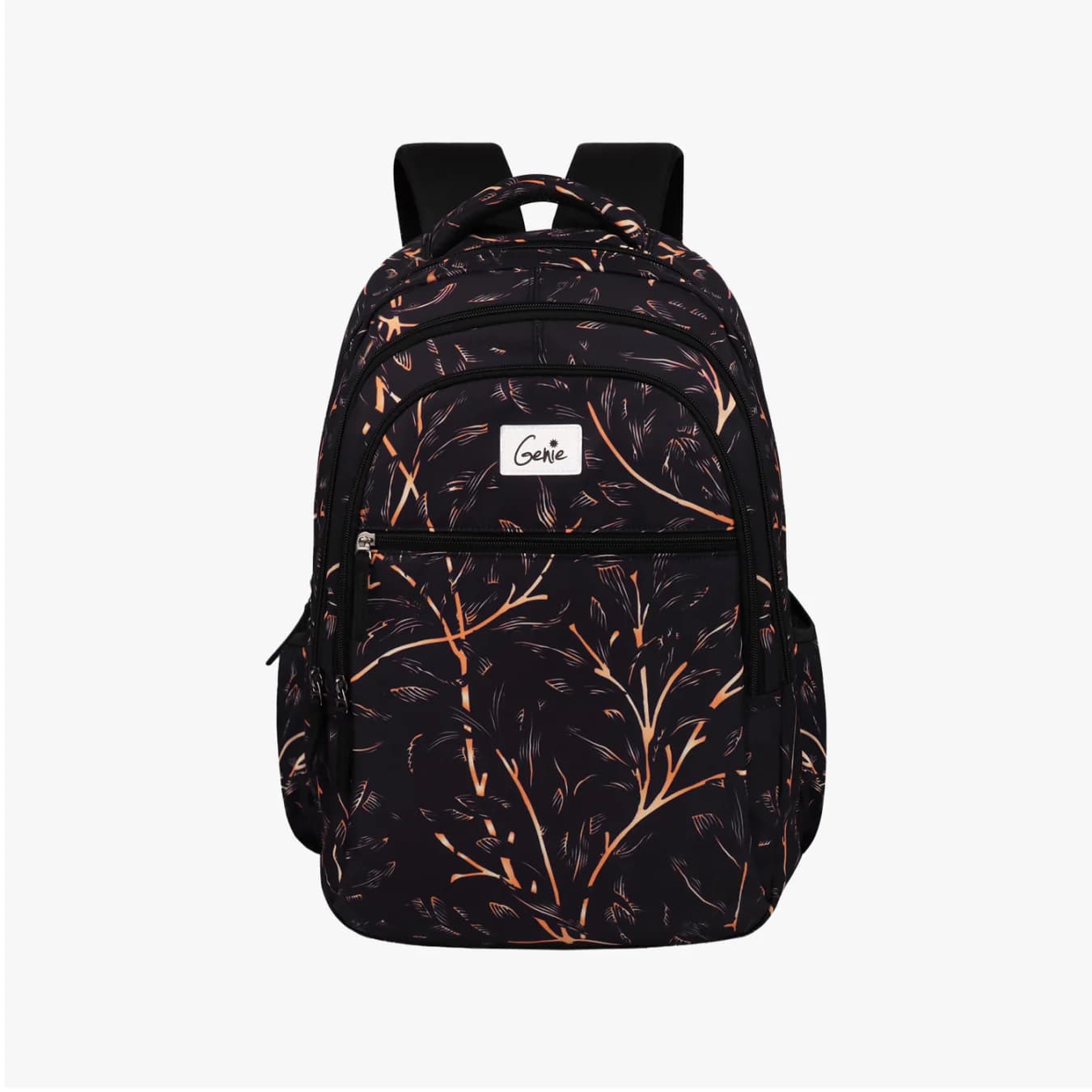 Women's Black Floral Glitter Laptop Backpack