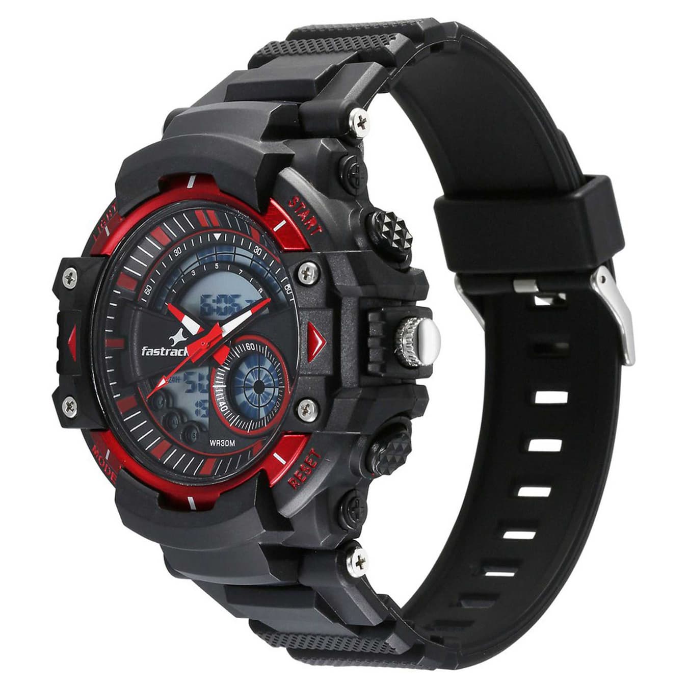 Unisex Black Casual Analog-Digital Watch - 38097PP02W