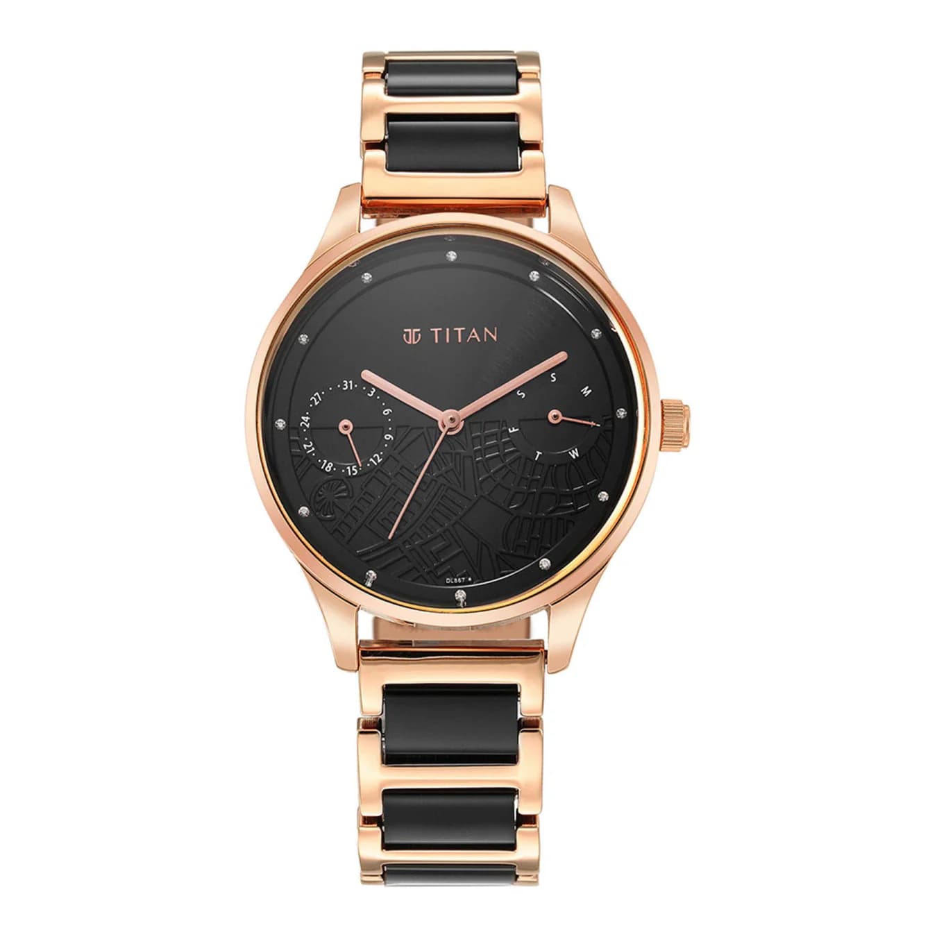 Women's Black Casual Chronograph Watch - NU2670WD01