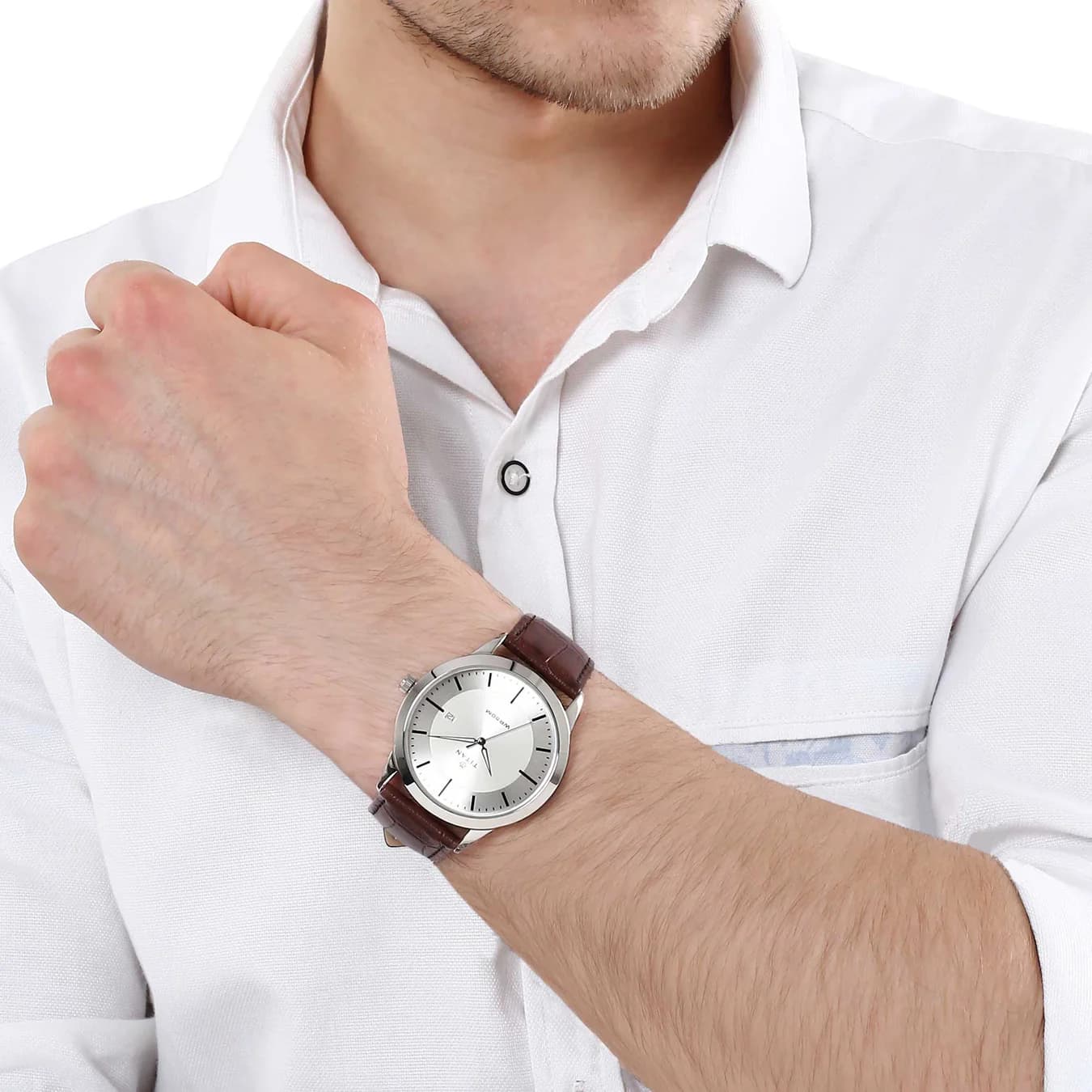 Men's Silver Casual Analog Watch - NU1584SL03