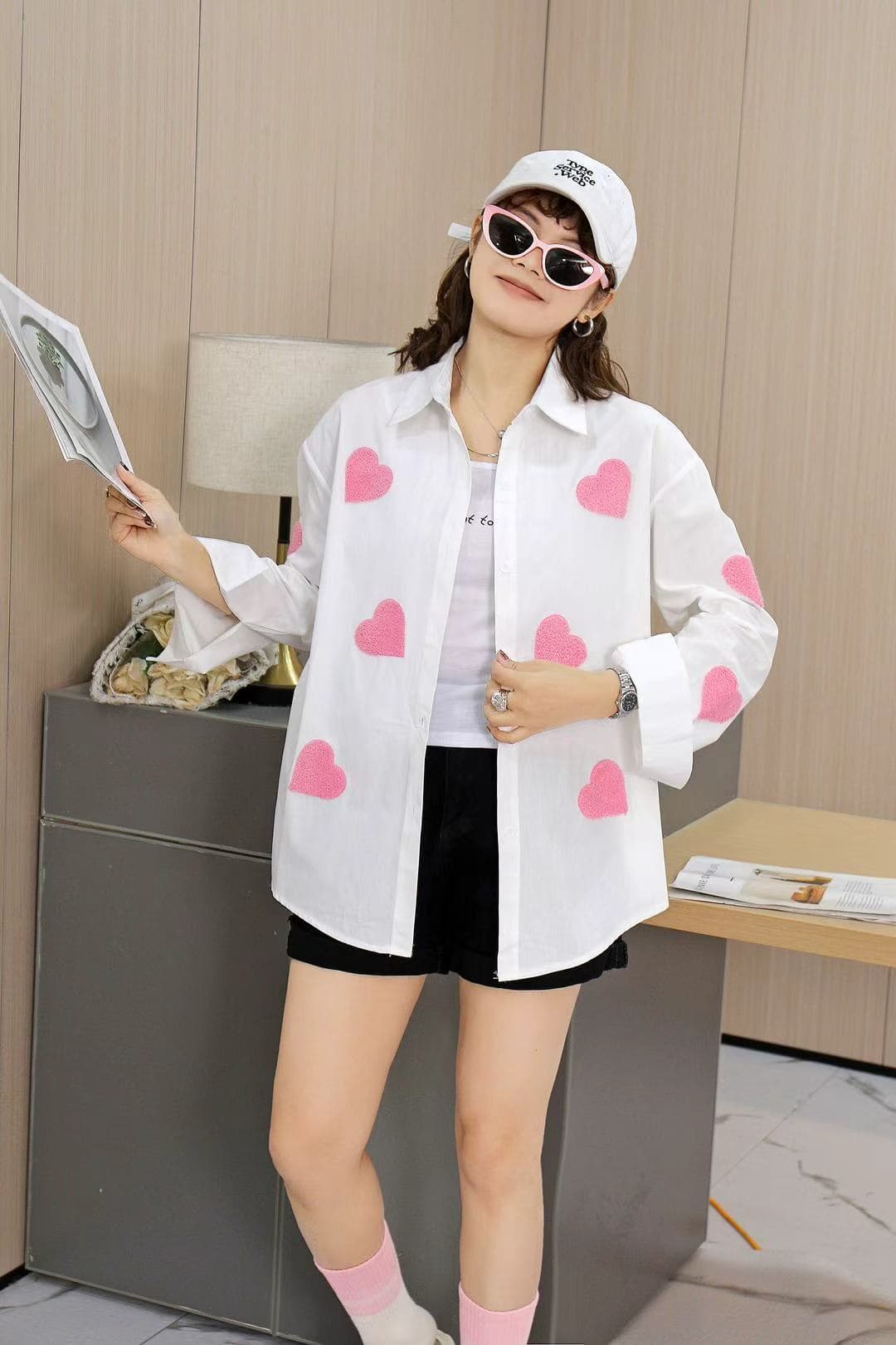 Women's White Casual Full Sleeves Printed Shirt