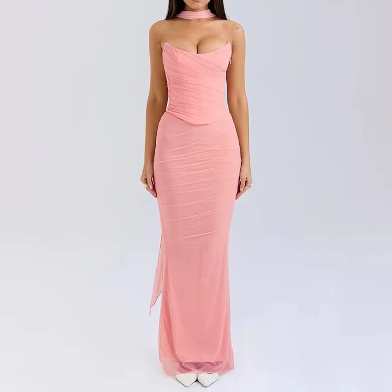 Women's Pink Party Sleeveless Co-ords Set