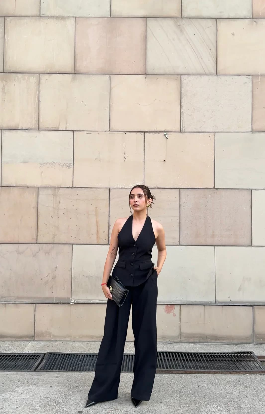 Women's Black Formal Sleeveless Co-ords Set