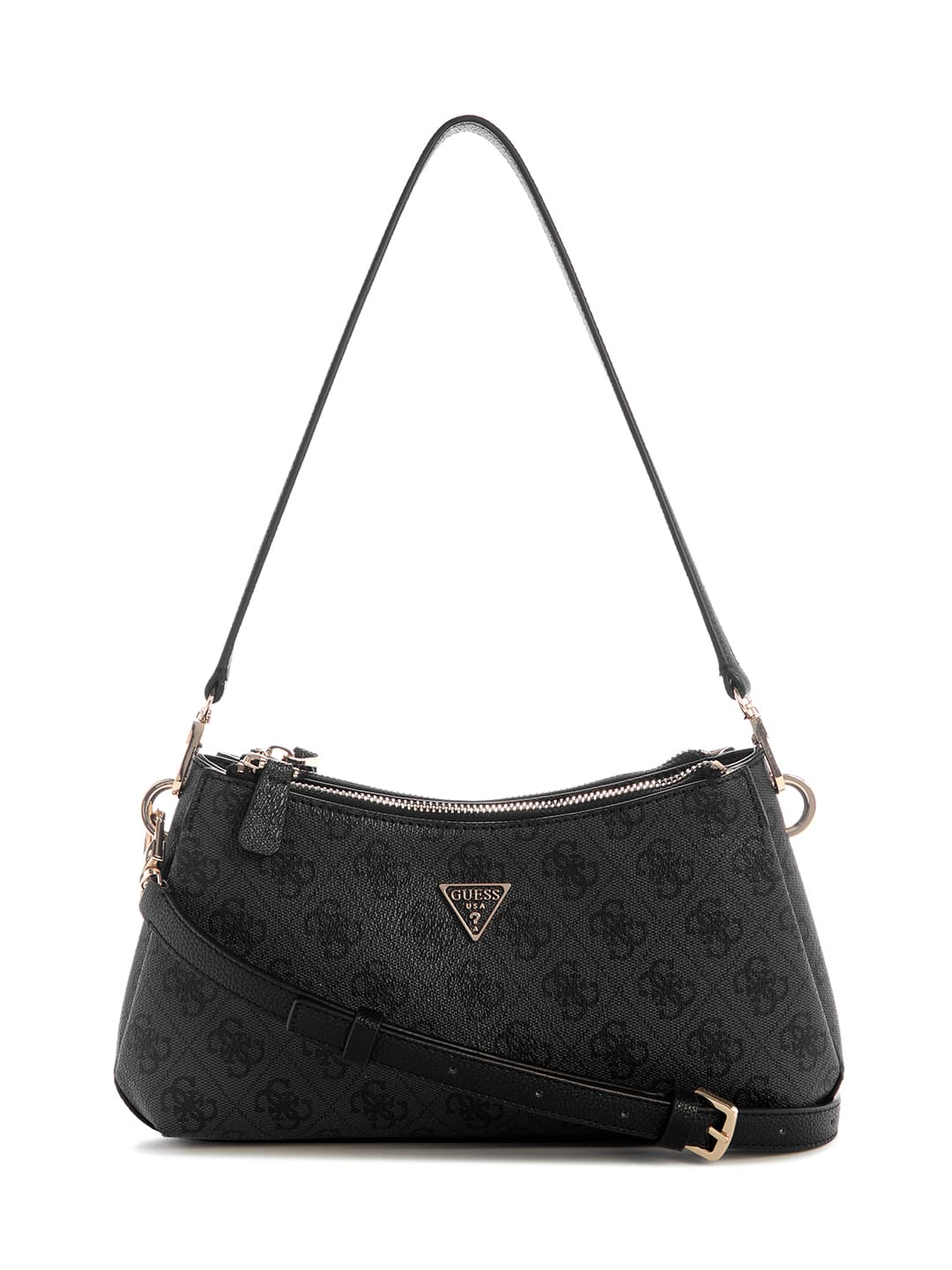 Women's Black Logo Pattern Casual PU Mini Bag