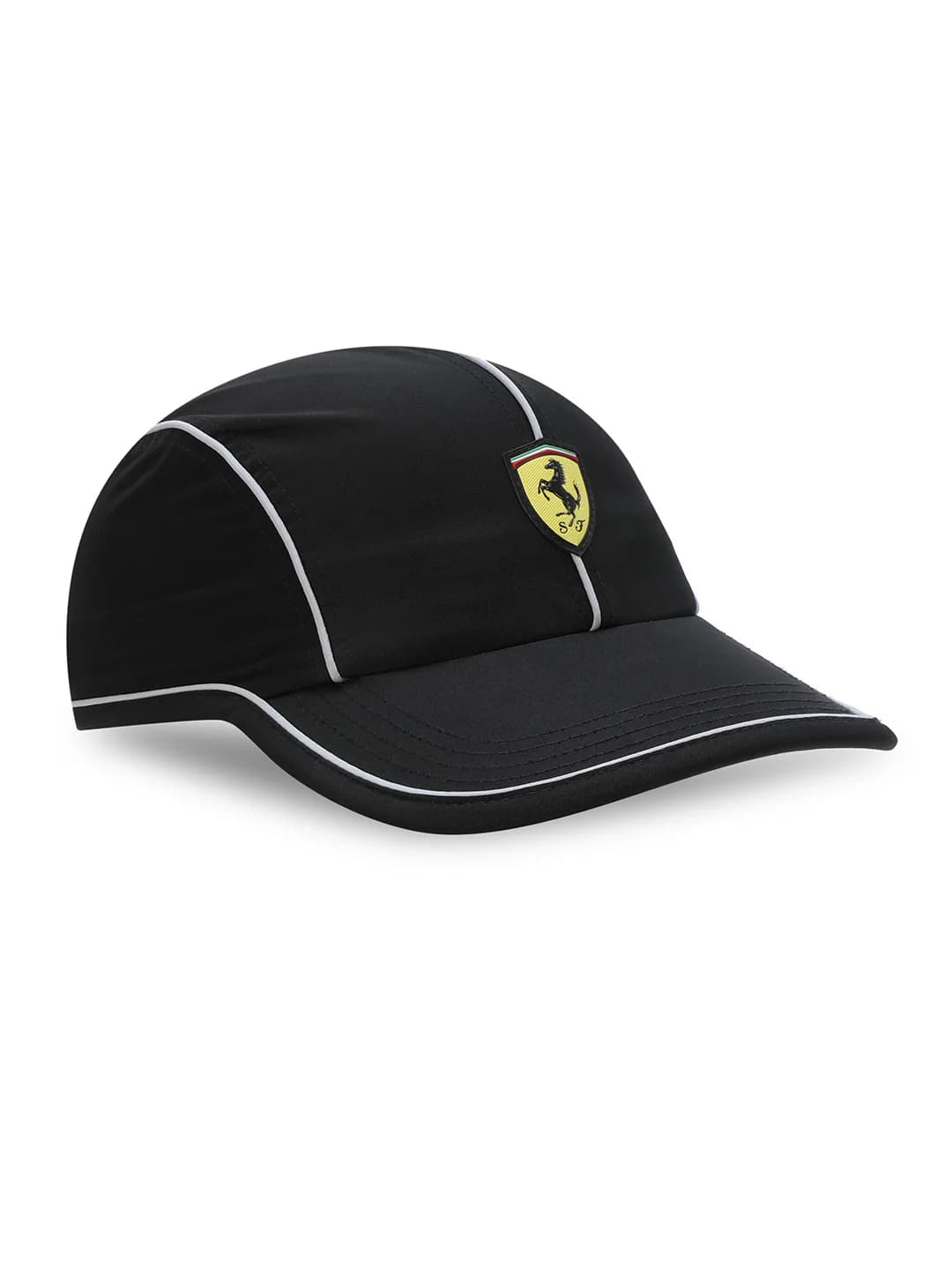 Men's Black Casual Colorblocked Ferrari Lifestyle 4-Panel Motorsport Cap
