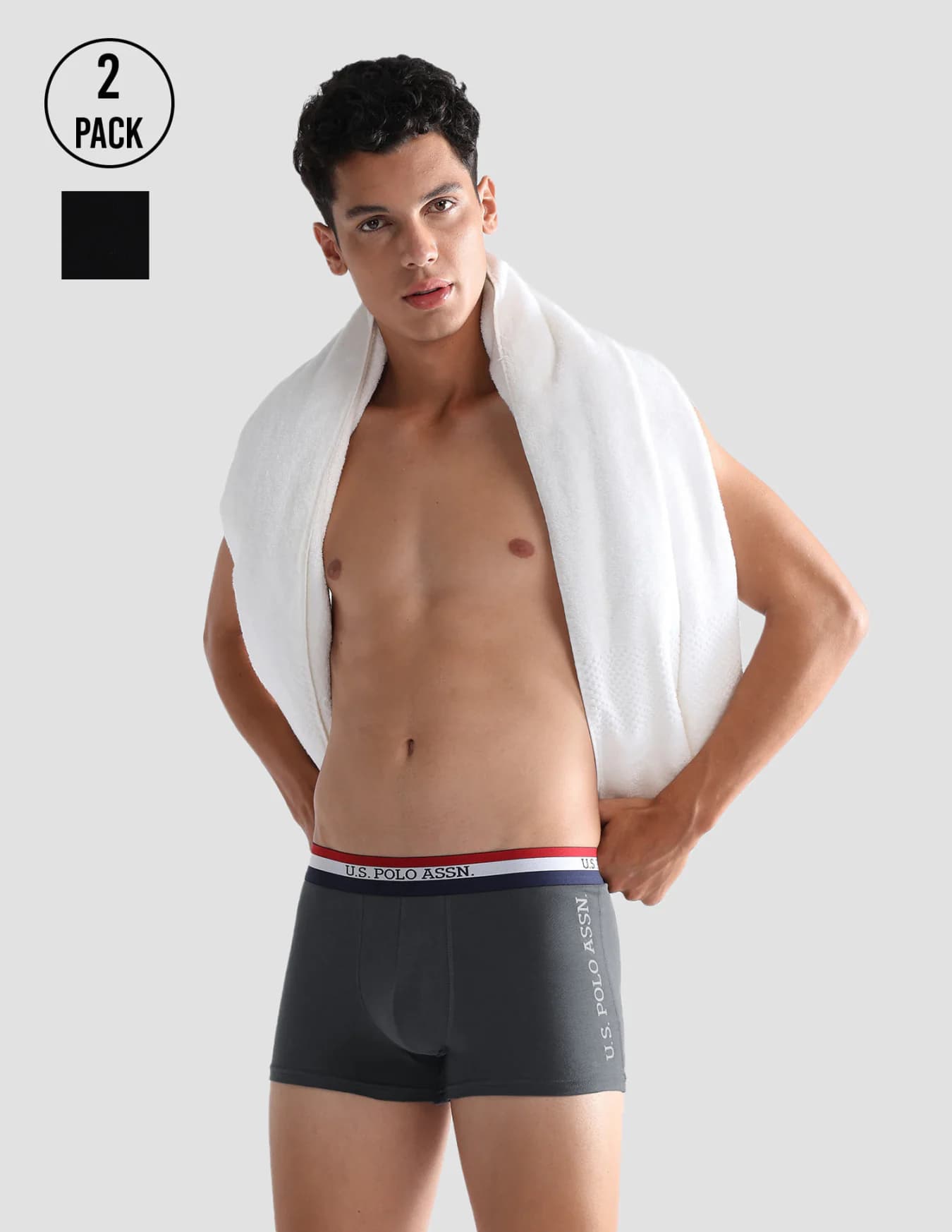Men's Multicolor Regular Fit Low Rise Trunks - Pack of 2