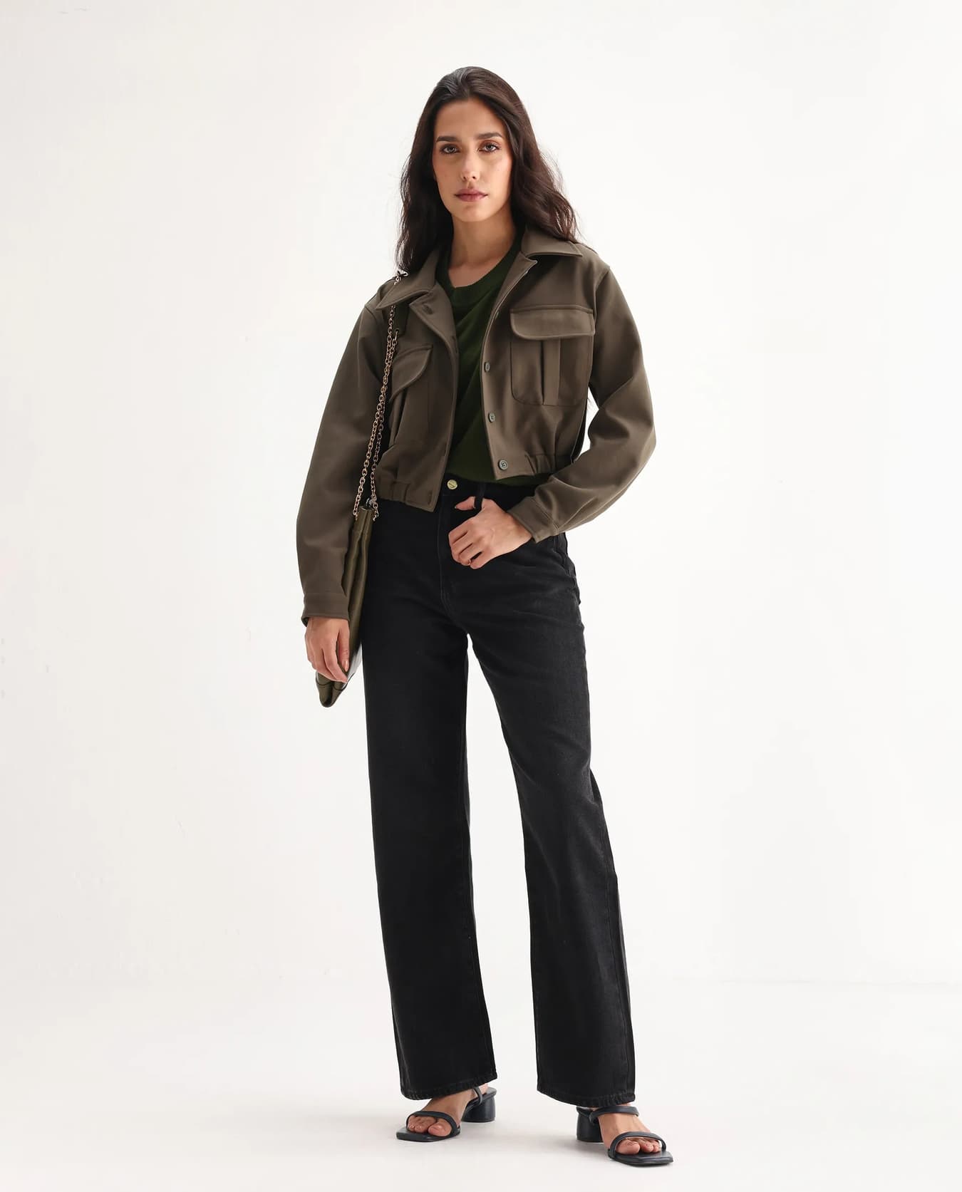 Women's Black Casual Solid High Rise Jeans