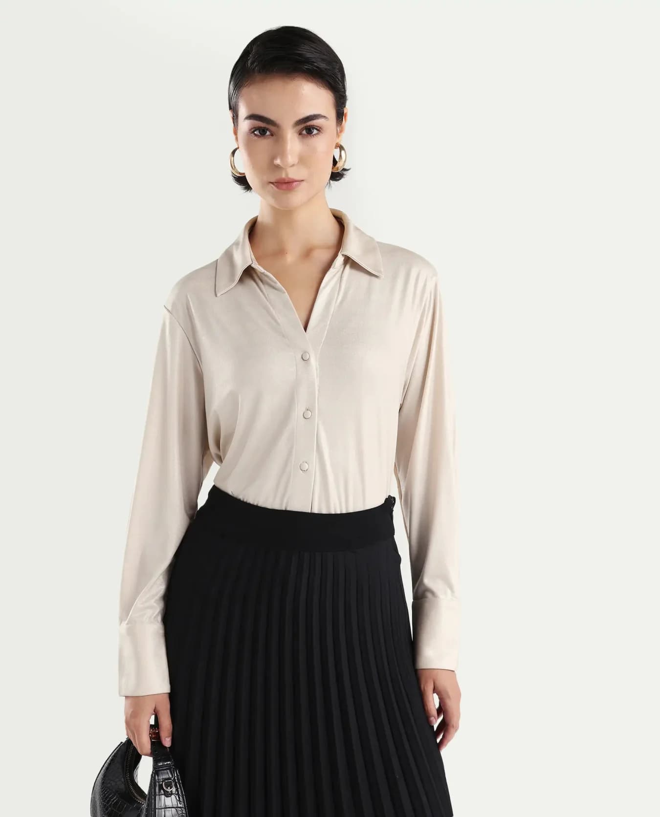 Women's White Casual Solid Regular Fit Shirt