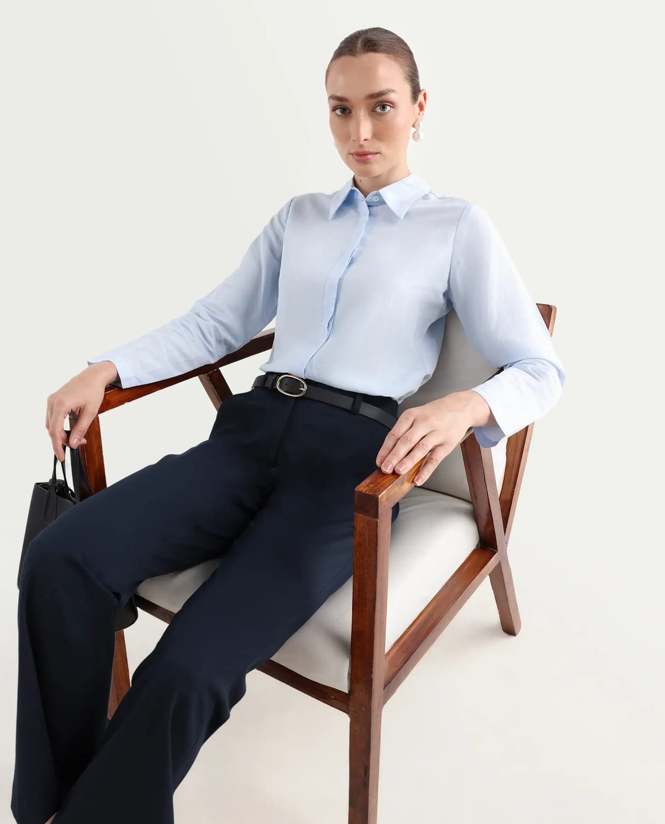 Women's Blue Casual Solid Regular Fit Shirt