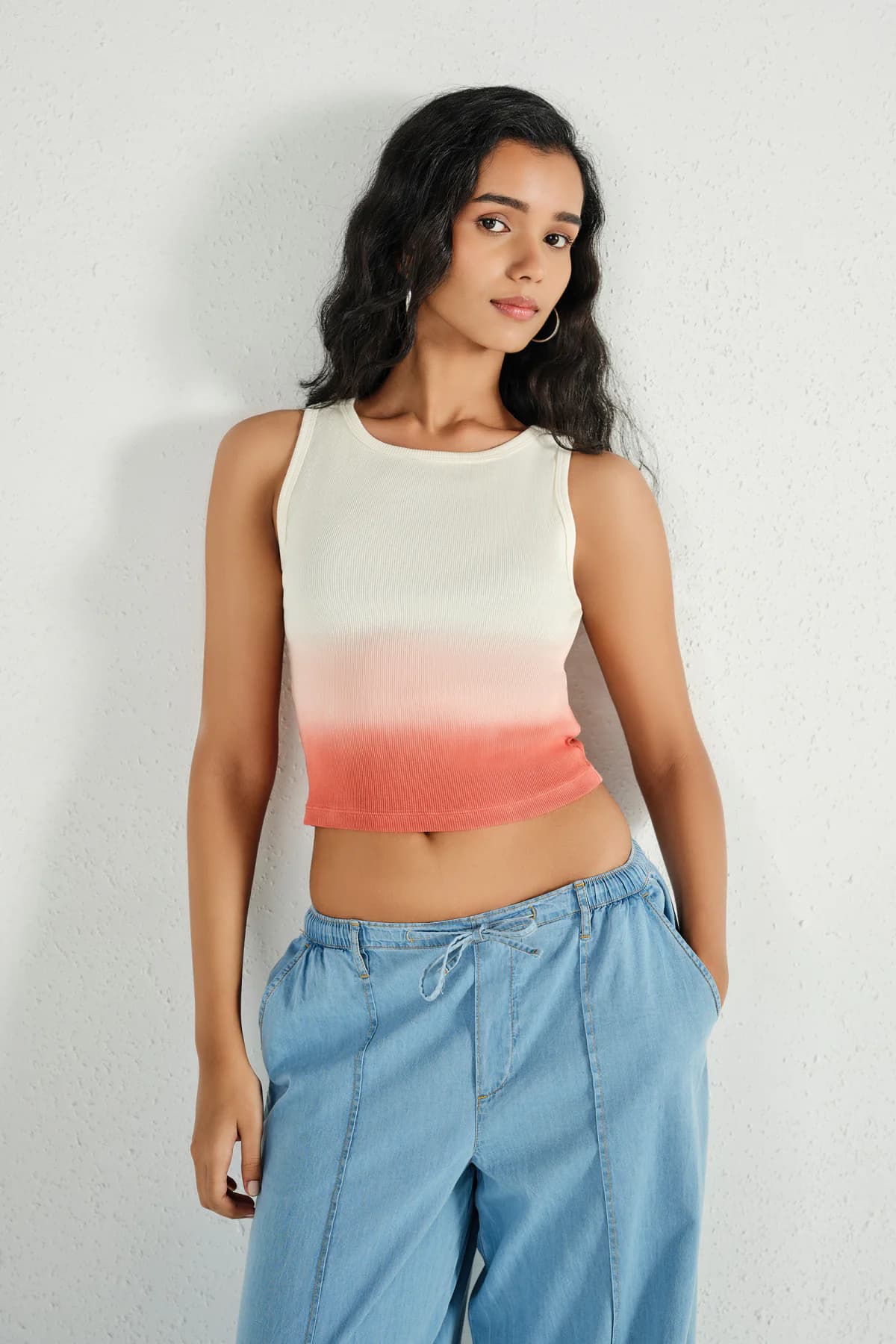 Women's Pink Casual Regular Fit Colorblocked Top