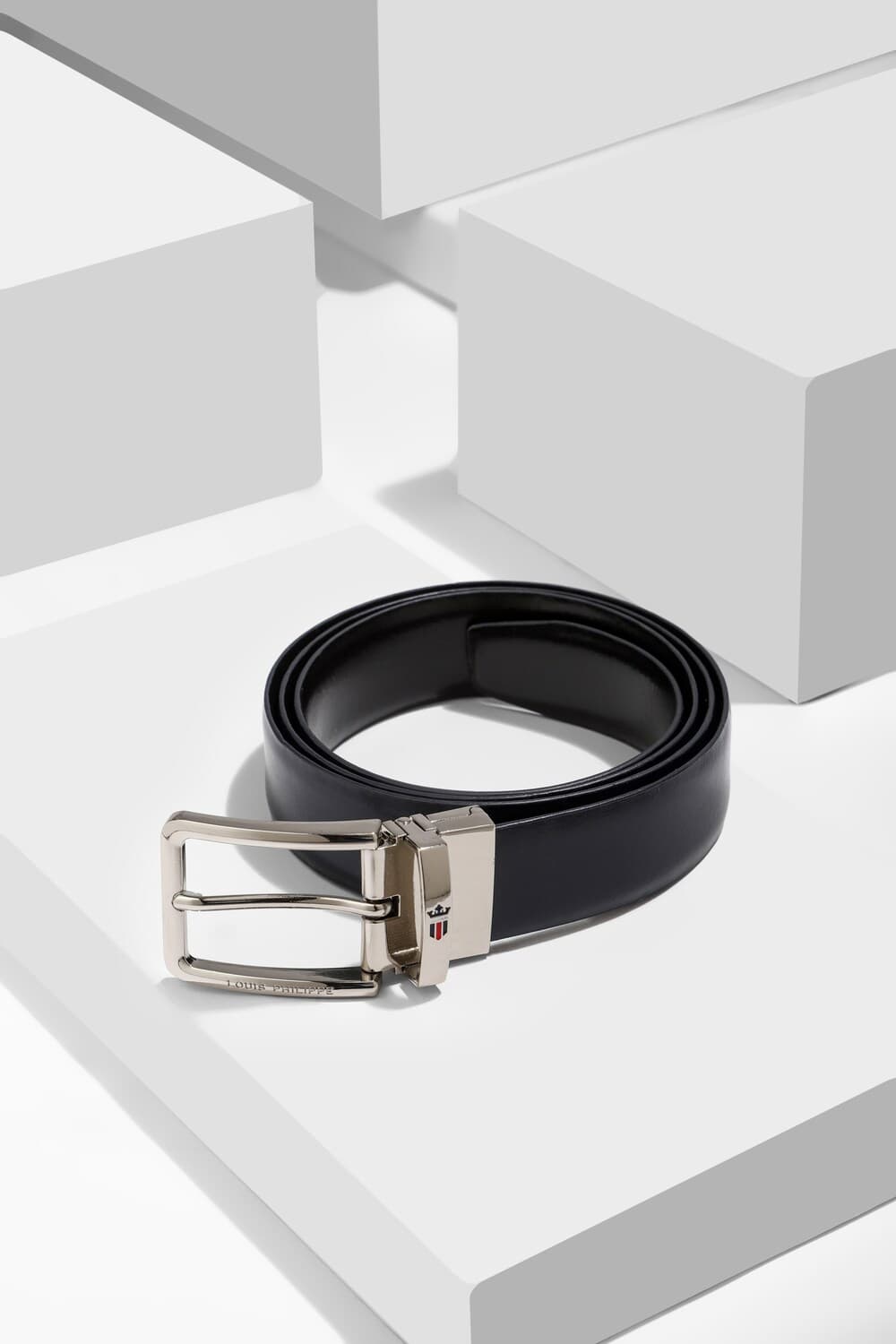 Men's Black Solid Genuine Leather Formal Belt